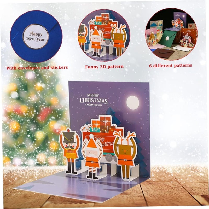 woobles Greetings Cards, 6pcs 3D Christmas Cards with Envelopes, Merry Xmas Season Greetings Cards for Kids, Friends - Image 5